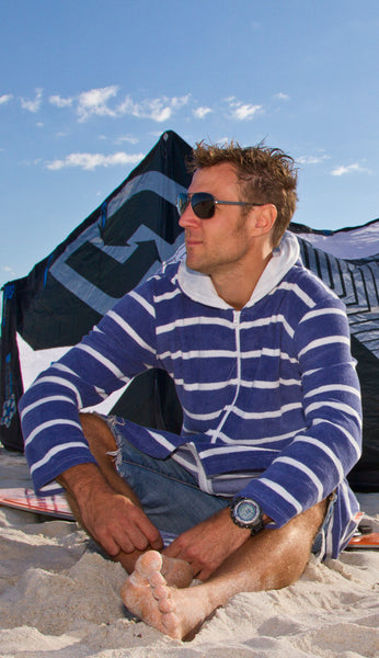 denim stripe terry towelling robe free delivery australia